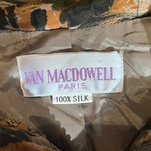 RARE 100% SILK Van Macdowell Paris Women’s Puffer Size Medium - Picture 3 of 6